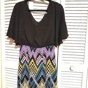 S.H.E. Black Graphic Print Dress